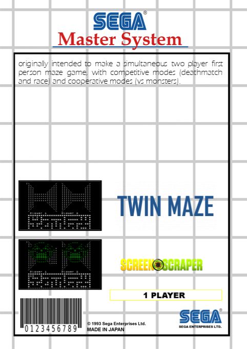 Twin Maze (Homebrew) — Box back